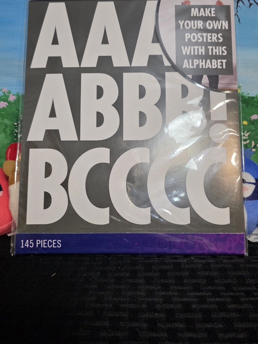 Alphabet Poster Set - White Letter Stickers